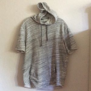 Hollister Heathered Gray Short-Sleeve Terry Hoodie